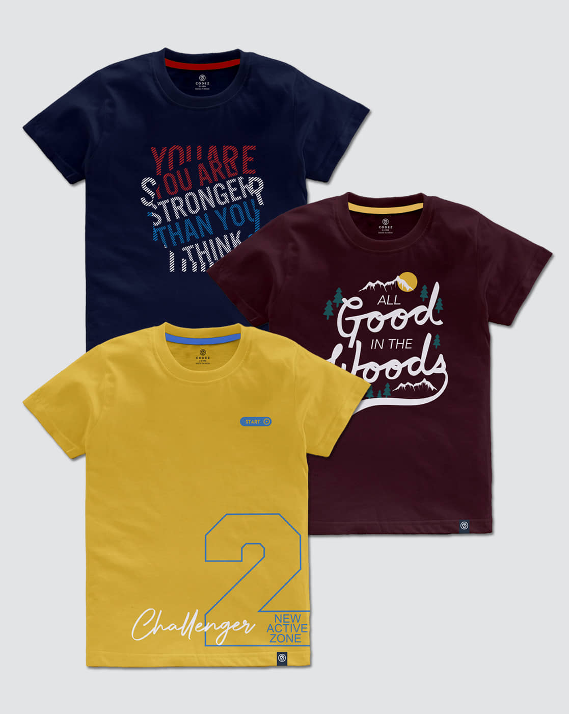 CODEZ Pack of 5 Boys Cotton Blend T-Shirt ( Multi Color )