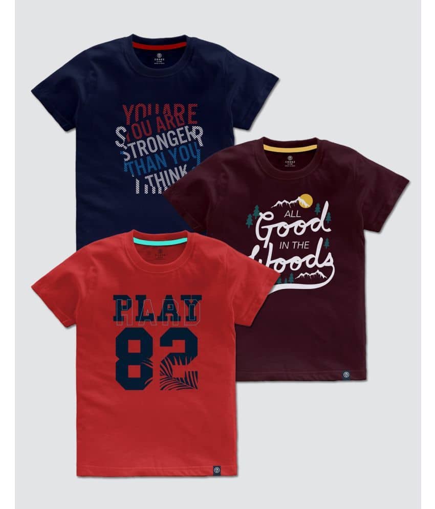CODEZ Pack of 2 Boys Cotton Blend T-Shirt ( Multi Color )