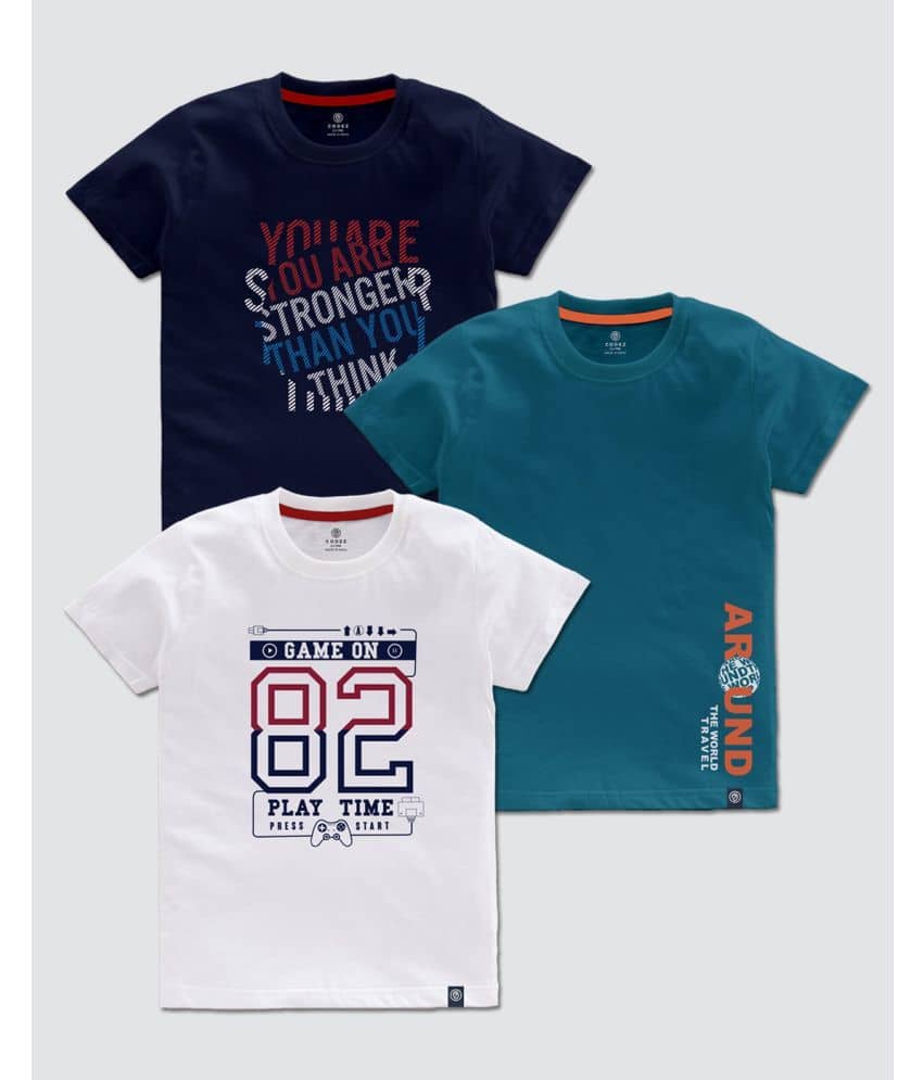 CODEZ Pack of 1 Boys Cotton Blend T-Shirt ( Multi Color )