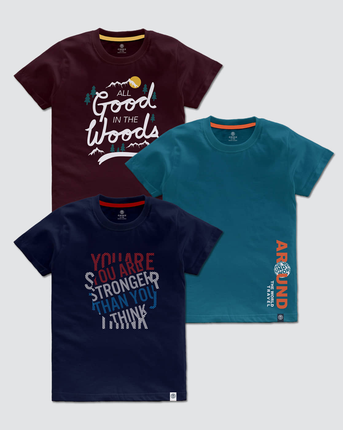 CODEZ Pack of 1 Boys Cotton Blend T-Shirt ( Multi Color )