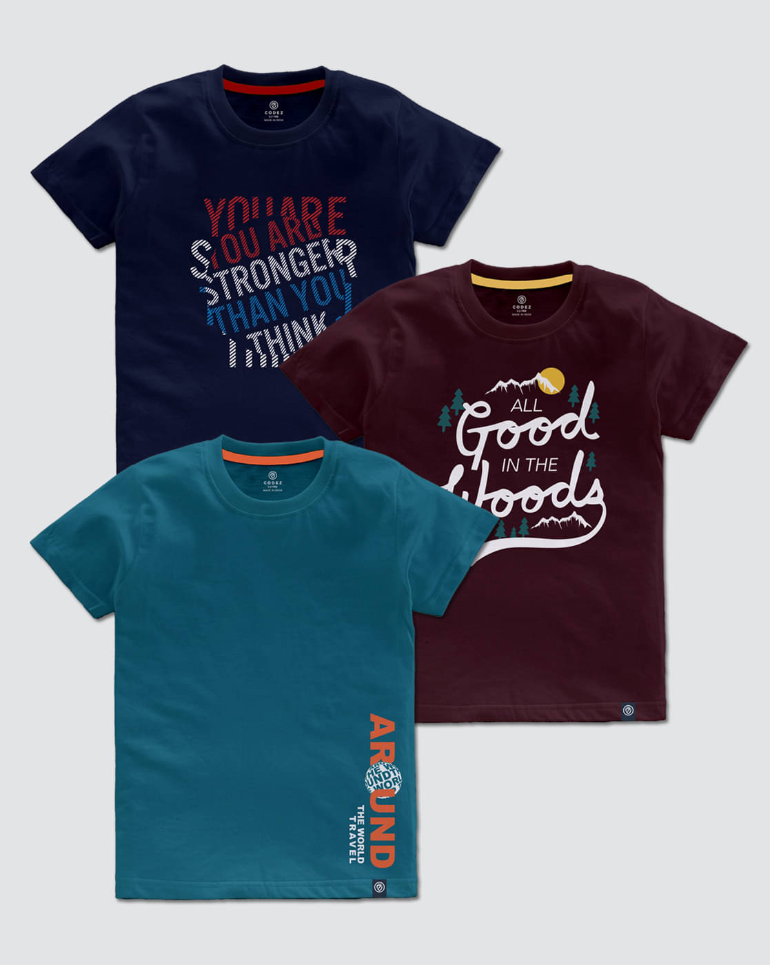     			CODEZ Pack of 1 Boys Cotton Blend T-Shirt ( Multi Color )