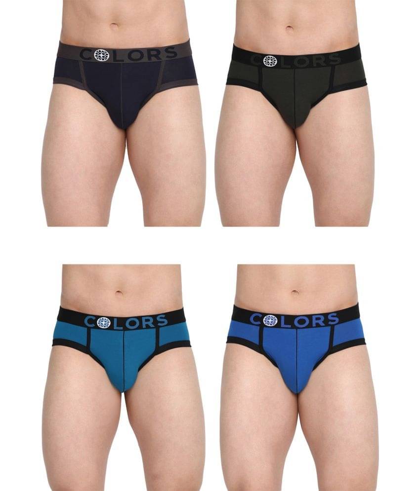 COLORS by Rupa Frontline Multicolor Cotton Men's Briefs ( Pack of 4 ) COLORS by Rupa Frontline Multicolor Cotton Men's Briefs ( Pack of 4 )