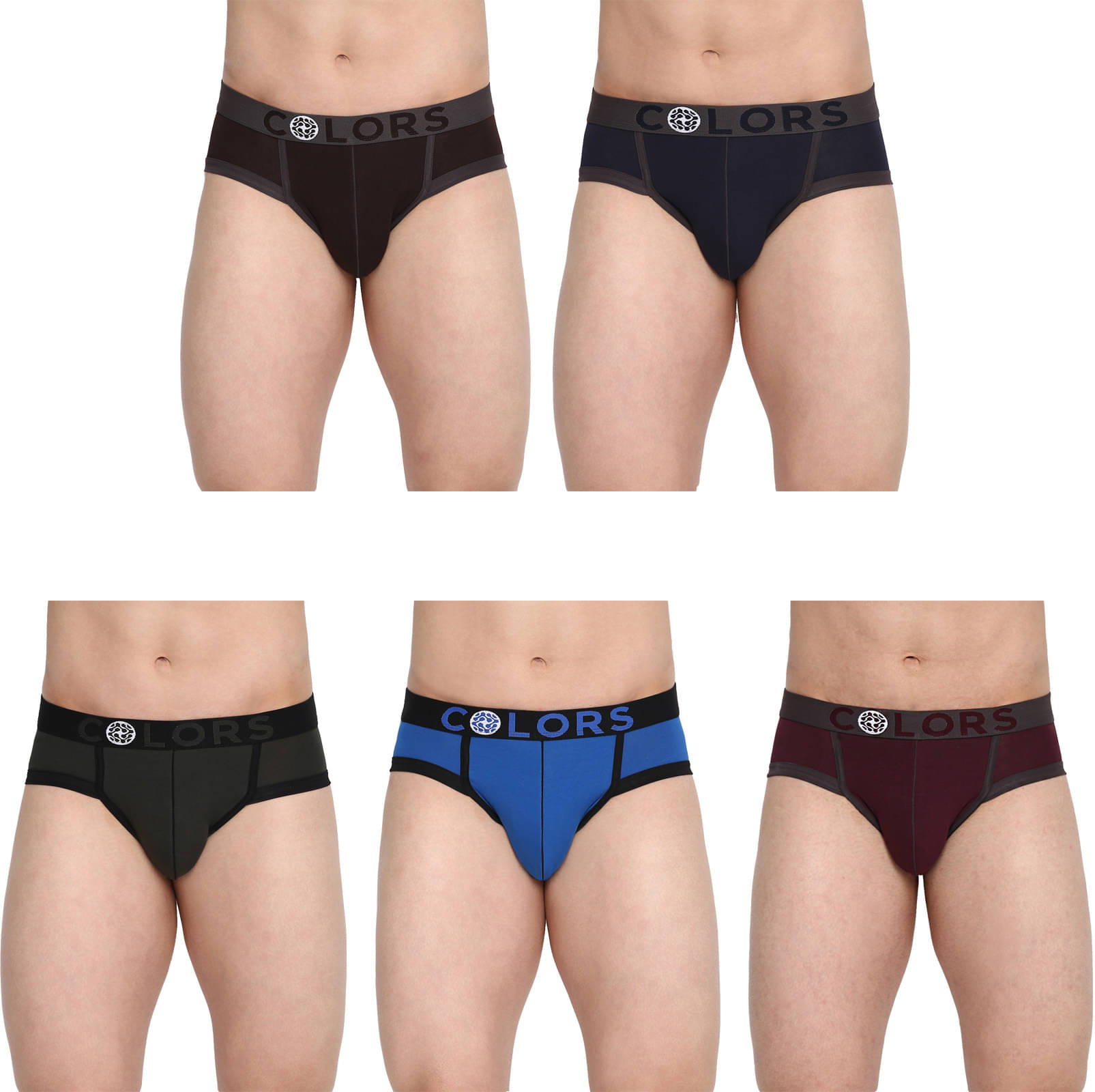     			COLORS by Rupa Frontline Multicolor Cotton Men's Briefs ( Pack of 5 )