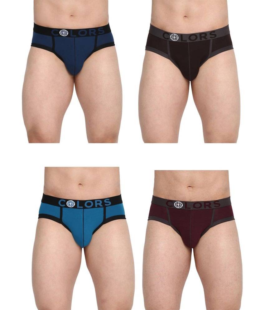 COLORS by Rupa Frontline Multicolor Cotton Men's Briefs ( Pack of 4 ) COLORS by Rupa Frontline Multicolor Cotton Men's Briefs ( Pack of 4 )