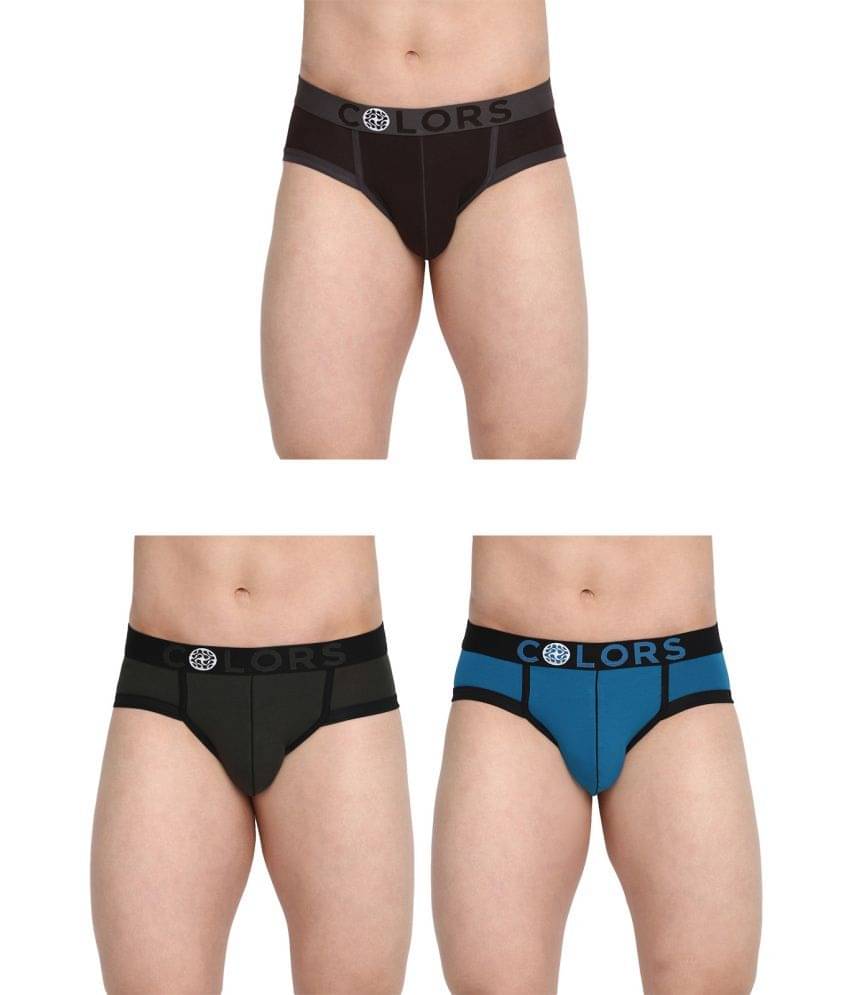 COLORS by Rupa Frontline Multicolor Cotton Men's Briefs ( Pack of 3 )     			COLORS by Rupa Frontline Multicolor Cotton Men's Briefs ( Pack of 3 )