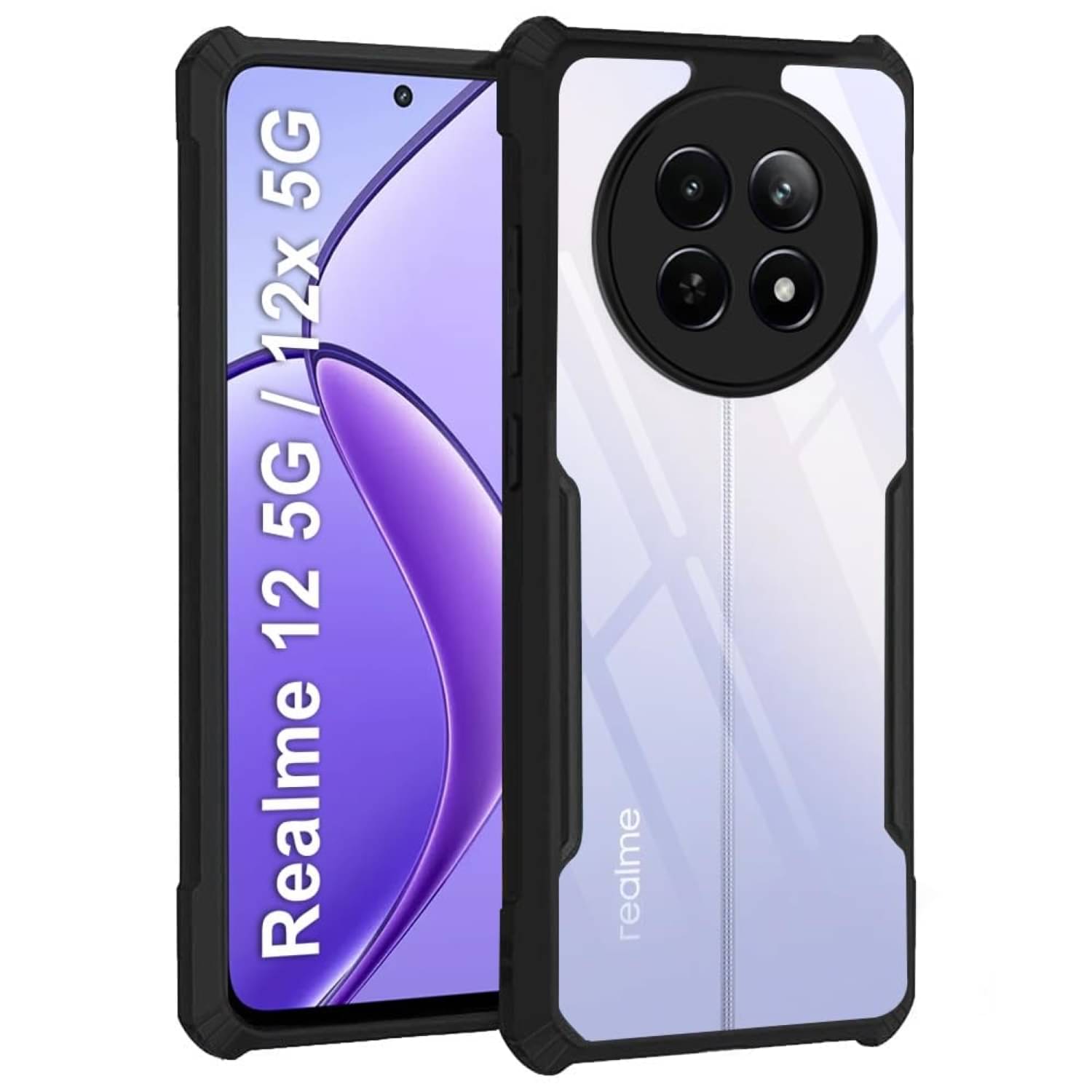 Case Vault Covers Shock Proof Case Compatible For Polycarbonate Realme 12x 5g ( Pack of 1 ) Case Vault Covers Shock Proof Case Compatible For Polycarbonate Realme 12x 5g ( Pack of 1 )