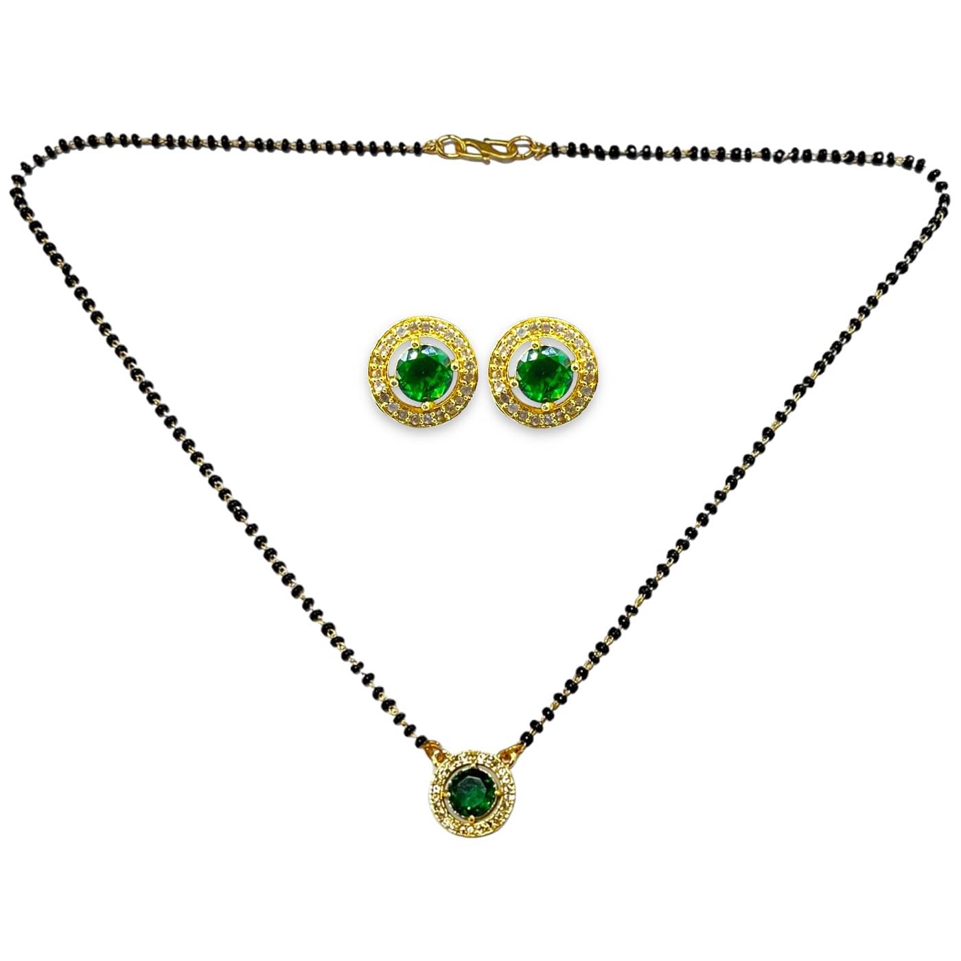 Charms Green Mangalsutra Set ( Pack of 1 )     			Charms Green Mangalsutra Set ( Pack of 1 )