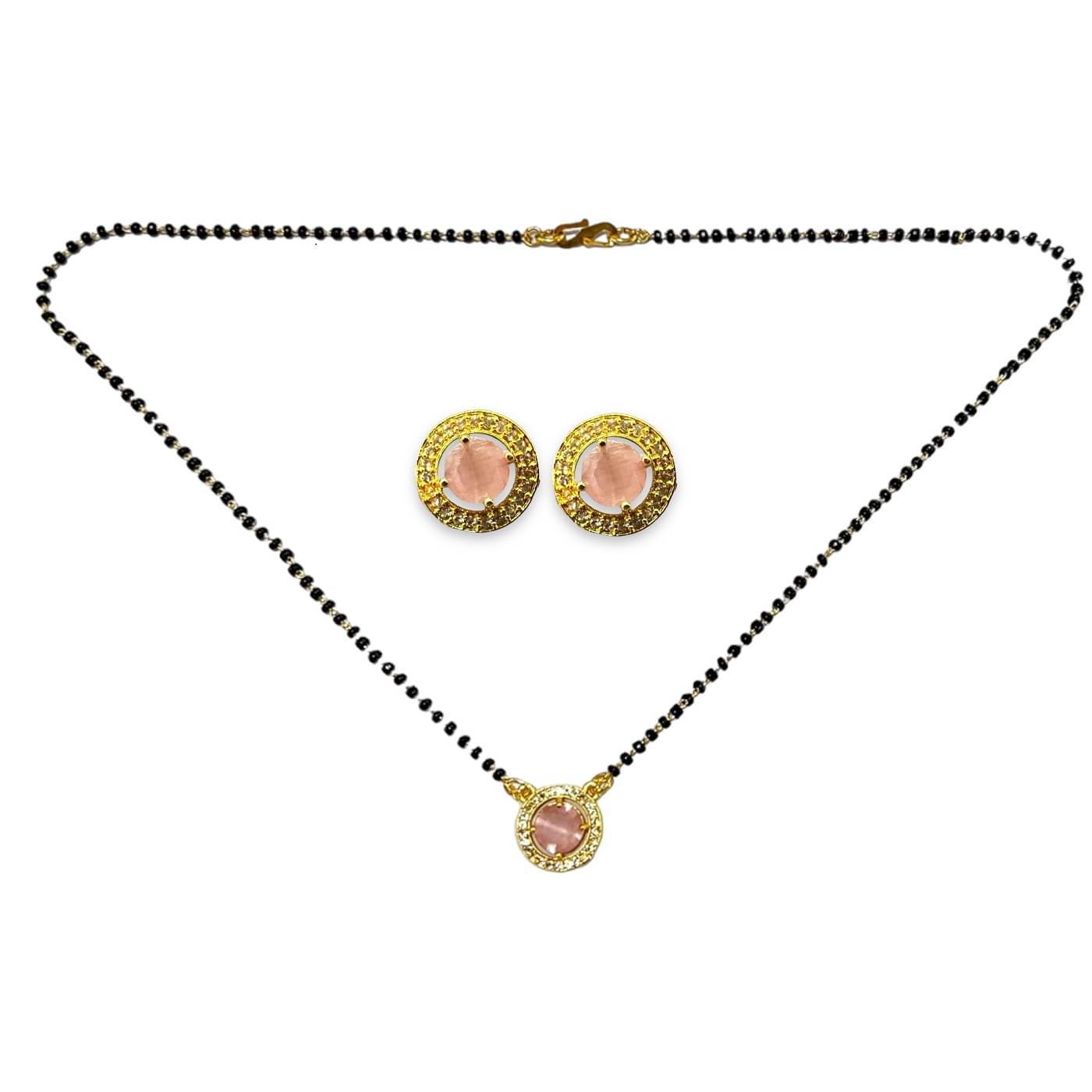     			Charms Pink Mangalsutra Set ( Pack of 1 )