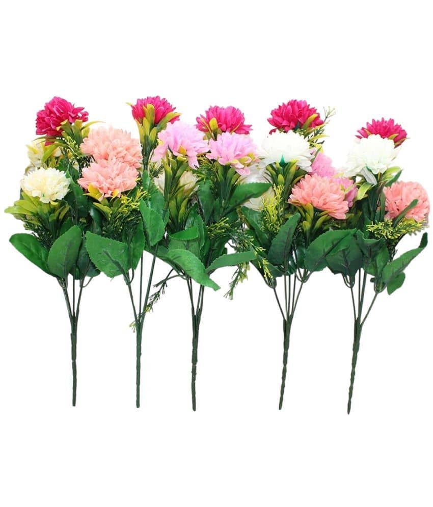 Hidooa - Multicolor Dahlia Artificial Flowers Bunch ( Pack of 5 )