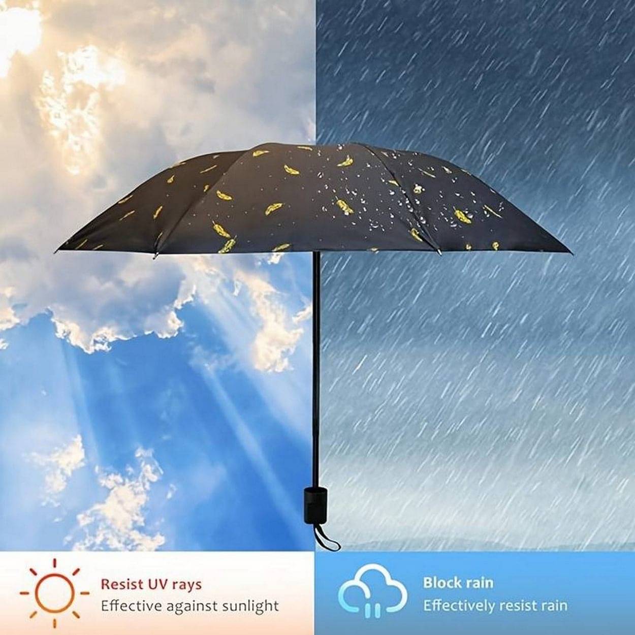     			Infispace Black 3 Fold Umbrella