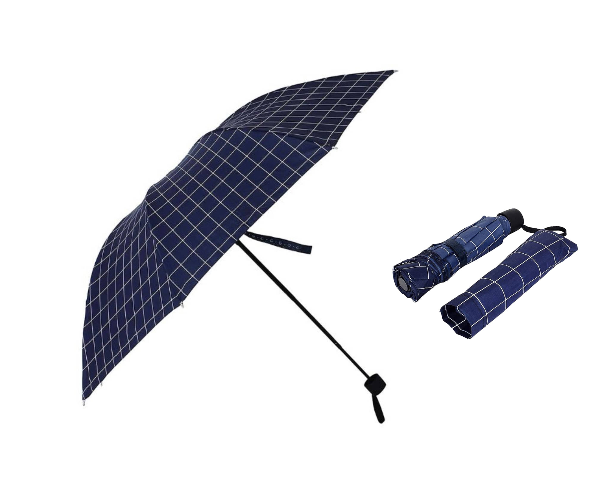     			Infispace Blue 3 Fold Umbrella