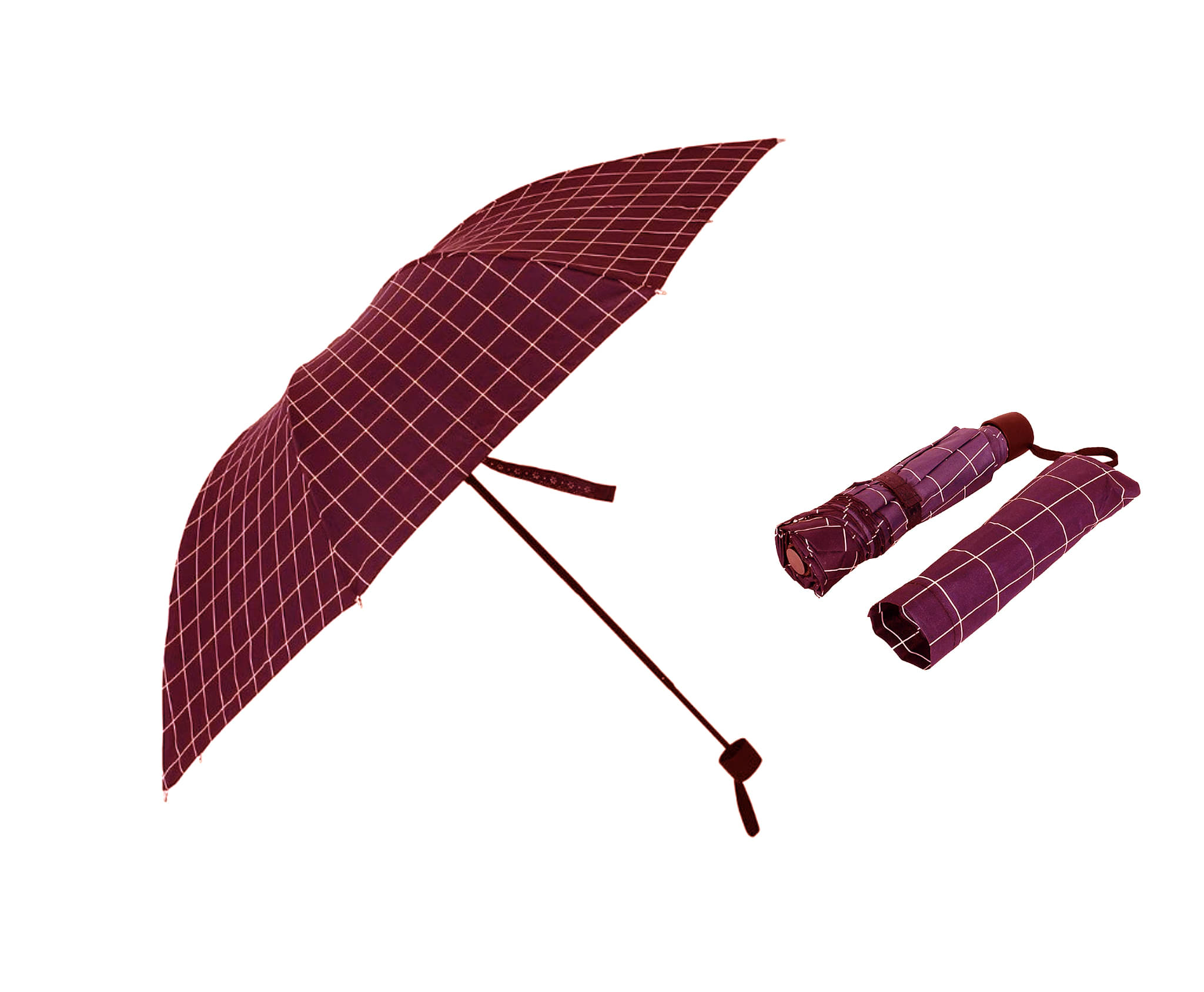     			Infispace Red 3 Fold Umbrella