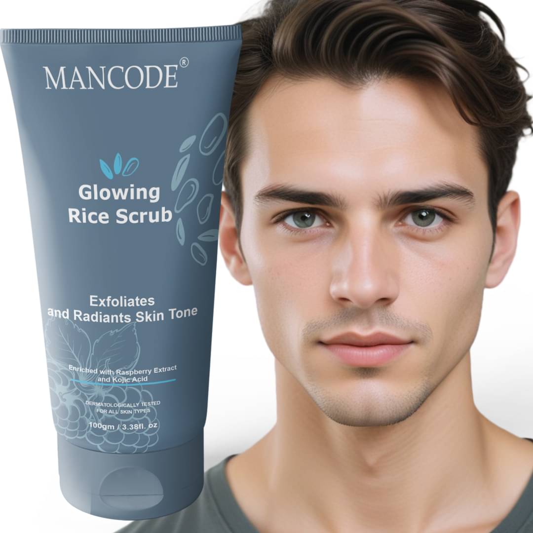 Mancode Glowing Rice Scrub for deep Cleanse & Nourish Face scrub, 100 gm (Pack of 1) Mancode Glowing Rice Scrub for deep Cleanse & Nourish Face scrub, 100 gm (Pack of 1)