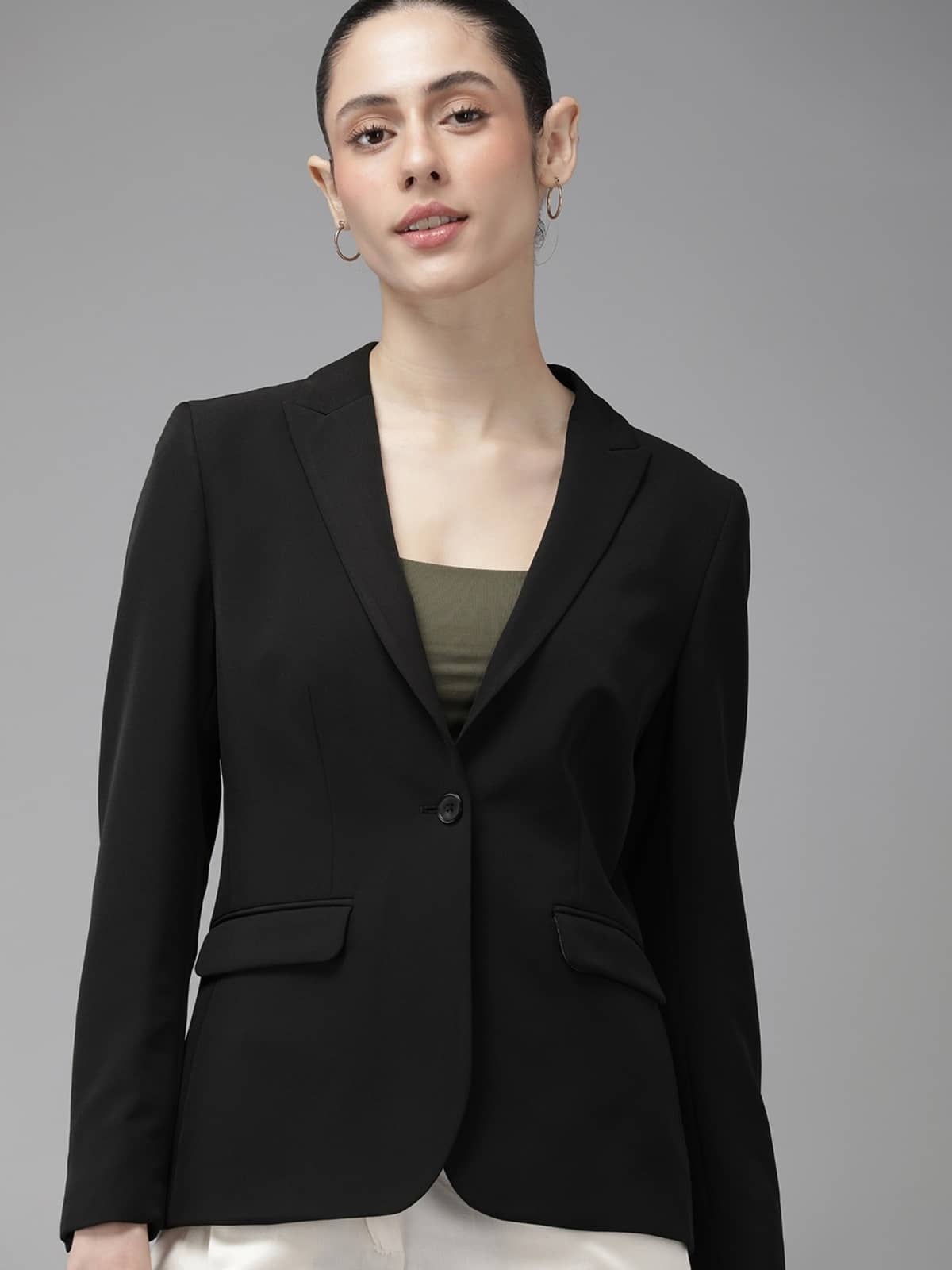 PP Kurtis - Cotton Black Blazers - Jackets & Coats | Buy online on ZillyBuy