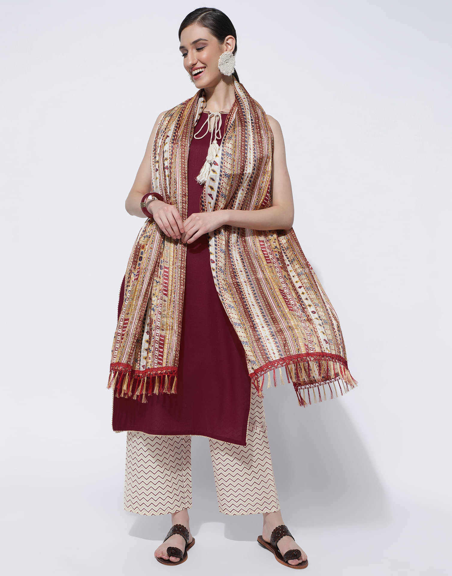 Skylee Rayon Embellished Kurti With Pants Women's Stitched Salwar Suit - Maroon ( Pack of 1 ) Skylee Rayon Embellished Kurti With Pants Women's Stitched Salwar Suit - Maroon ( Pack of 1 )