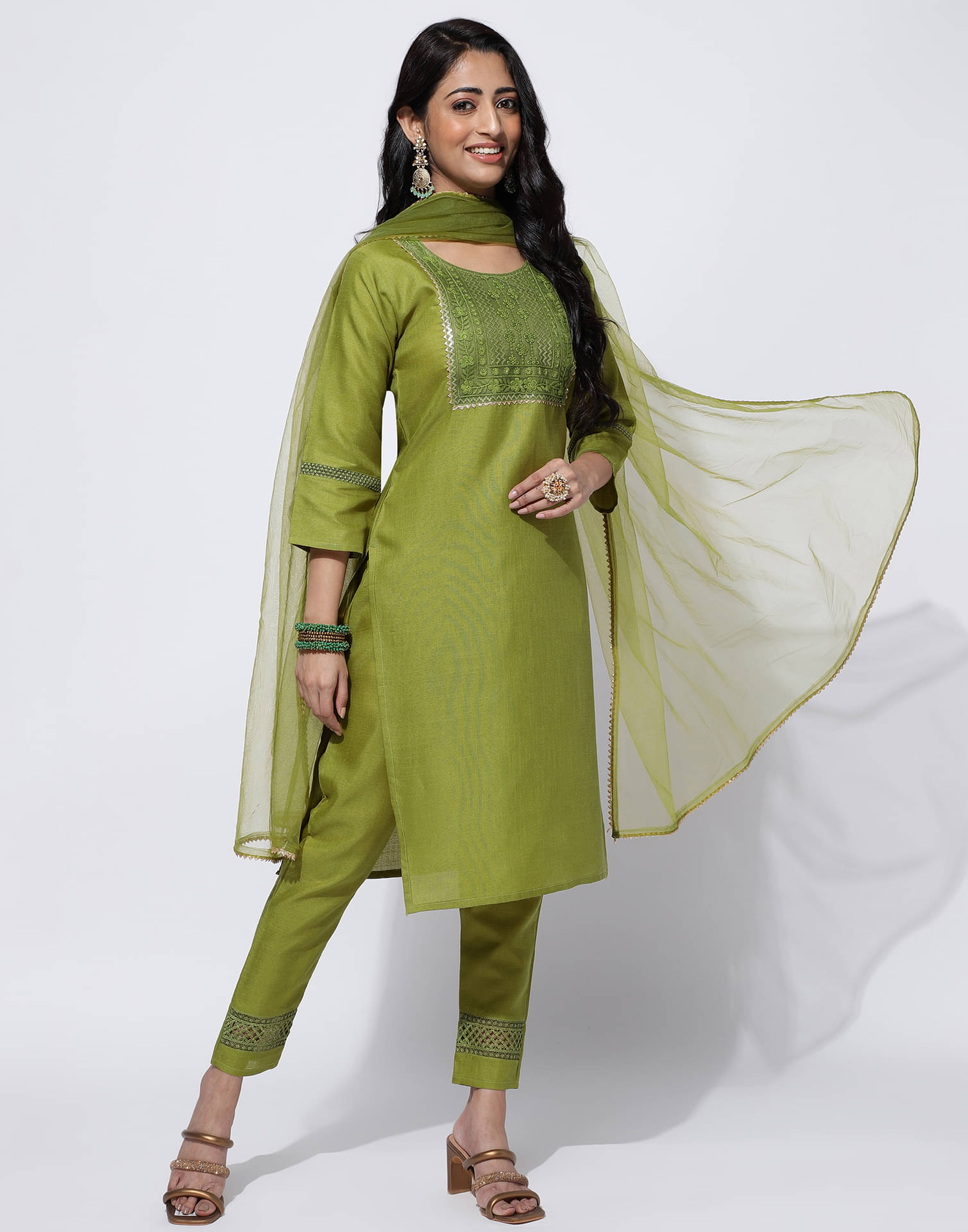 Skylee Rayon Embroidered Kurti With Pants Women's Stitched Salwar Suit - Lime Green ( Pack of 1 ) Skylee Rayon Embroidered Kurti With Pants Women's Stitched Salwar Suit - Lime Green ( Pack of 1 )