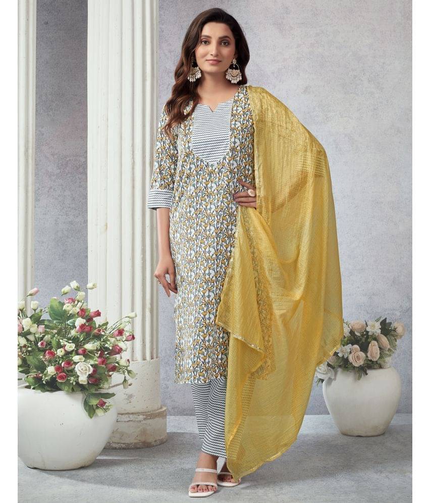 Skylee Rayon Printed Kurti With Pants Women's Stitched Salwar Suit - Multicolor ( Pack of 1 ) Skylee Rayon Printed Kurti With Pants Women's Stitched Salwar Suit - Multicolor ( Pack of 1 )