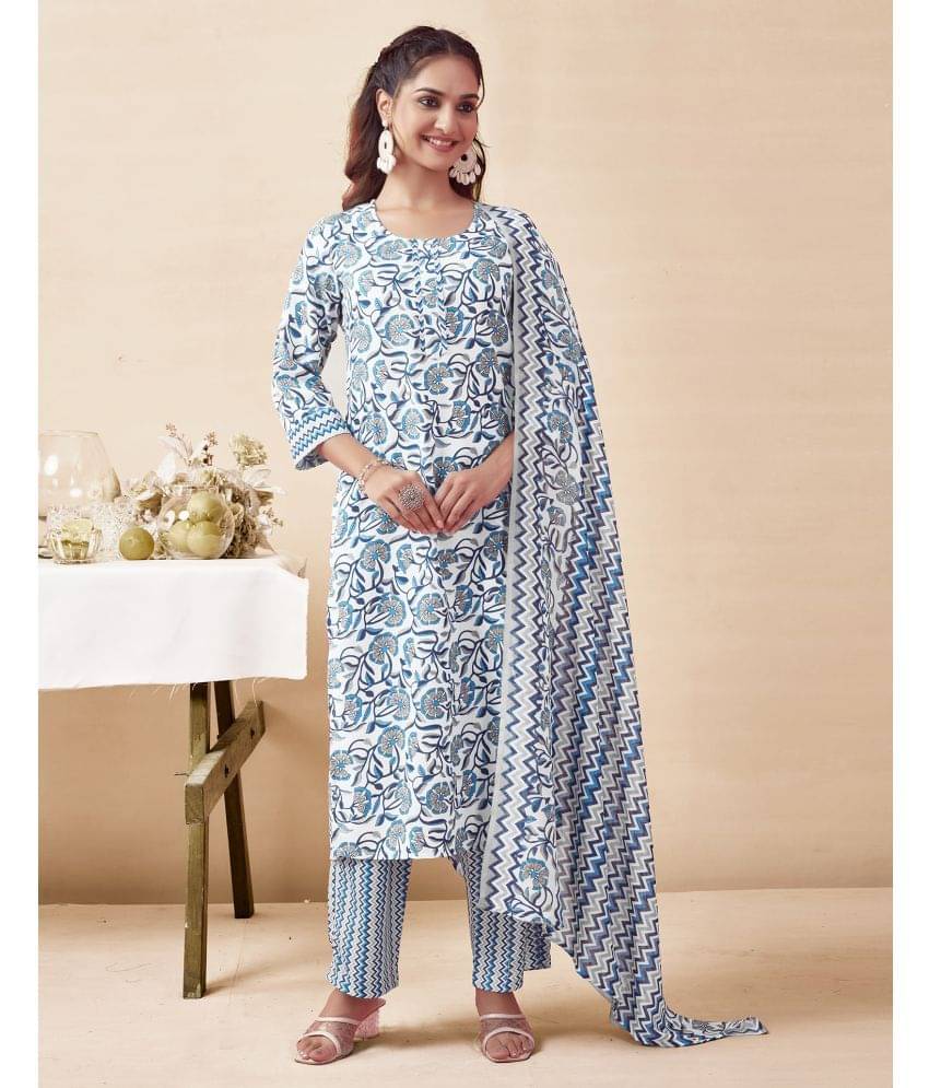Skylee Rayon Printed Kurti With Pants Women's Stitched Salwar Suit - Light Blue ( Pack of 1 ) Skylee Rayon Printed Kurti With Pants Women's Stitched Salwar Suit - Light Blue ( Pack of 1 )