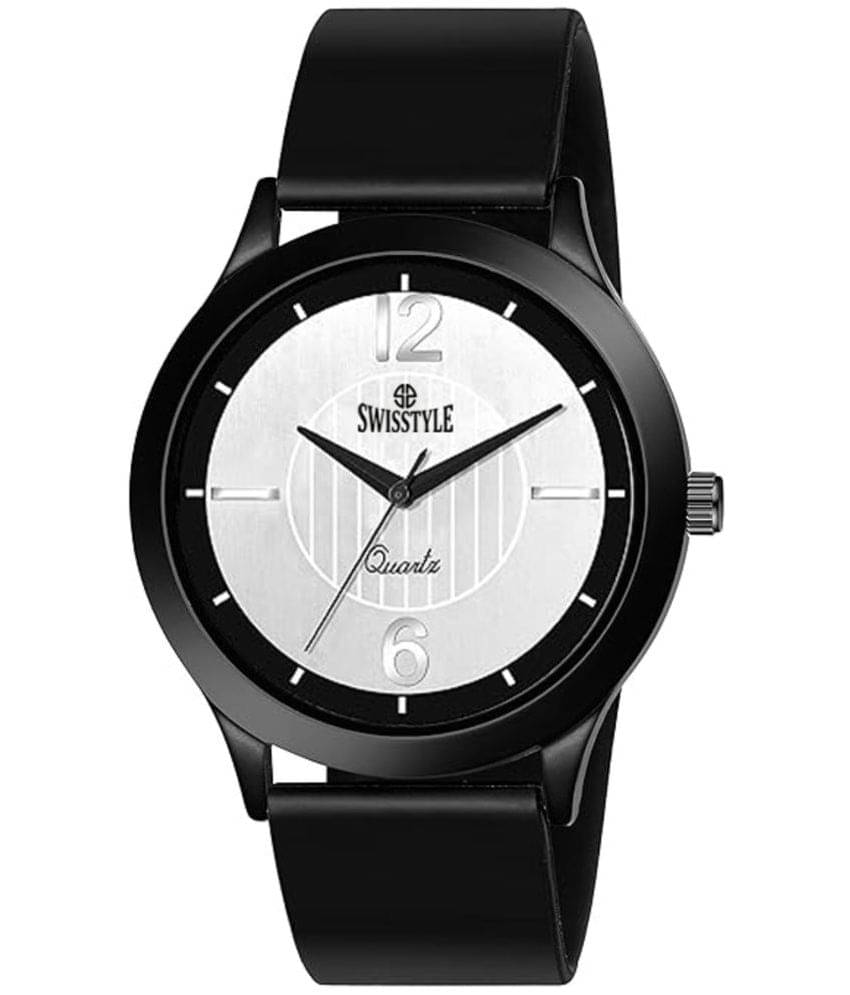     			Swisstyle Black Silicon Analog Men's Watch