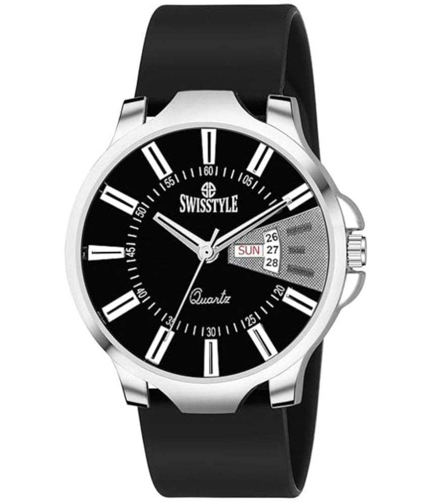     			Swisstyle Black Silicon Analog Men's Watch