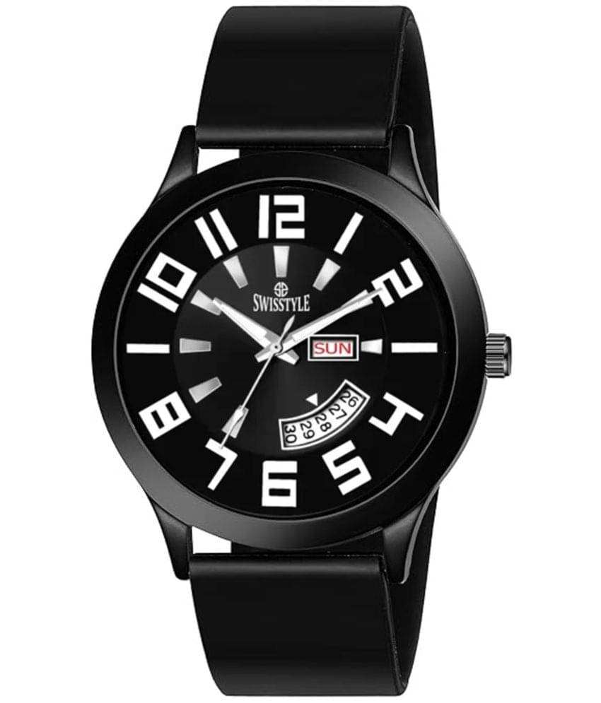    			Swisstyle Black Silicon Analog Men's Watch