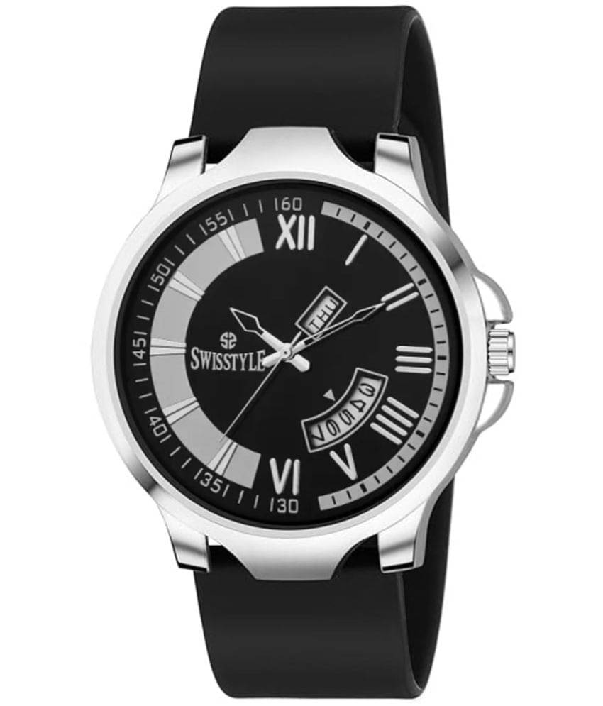    			Swisstyle Black Silicon Analog Men's Watch