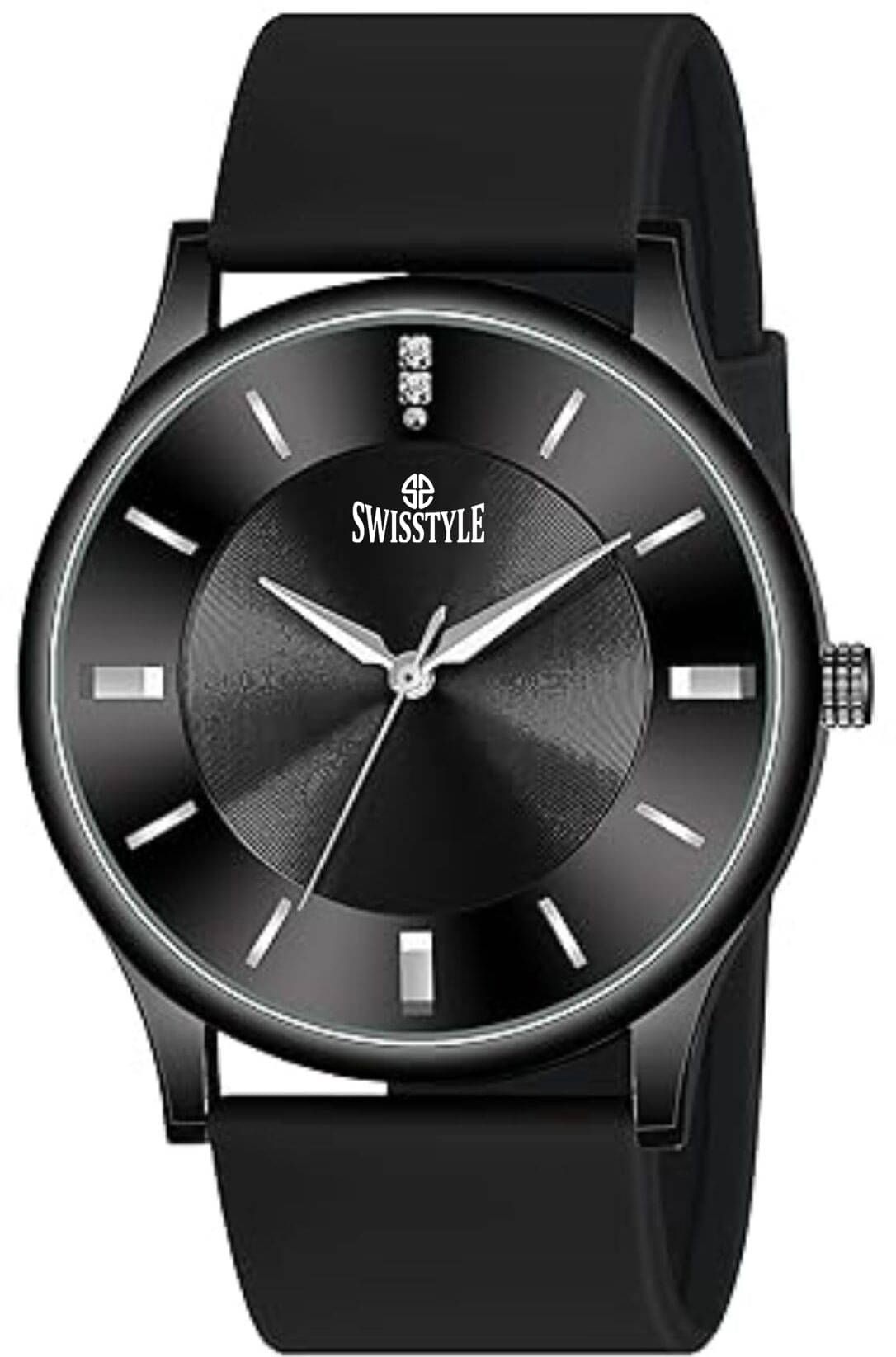     			Swisstyle Black Silicon Analog Men's Watch