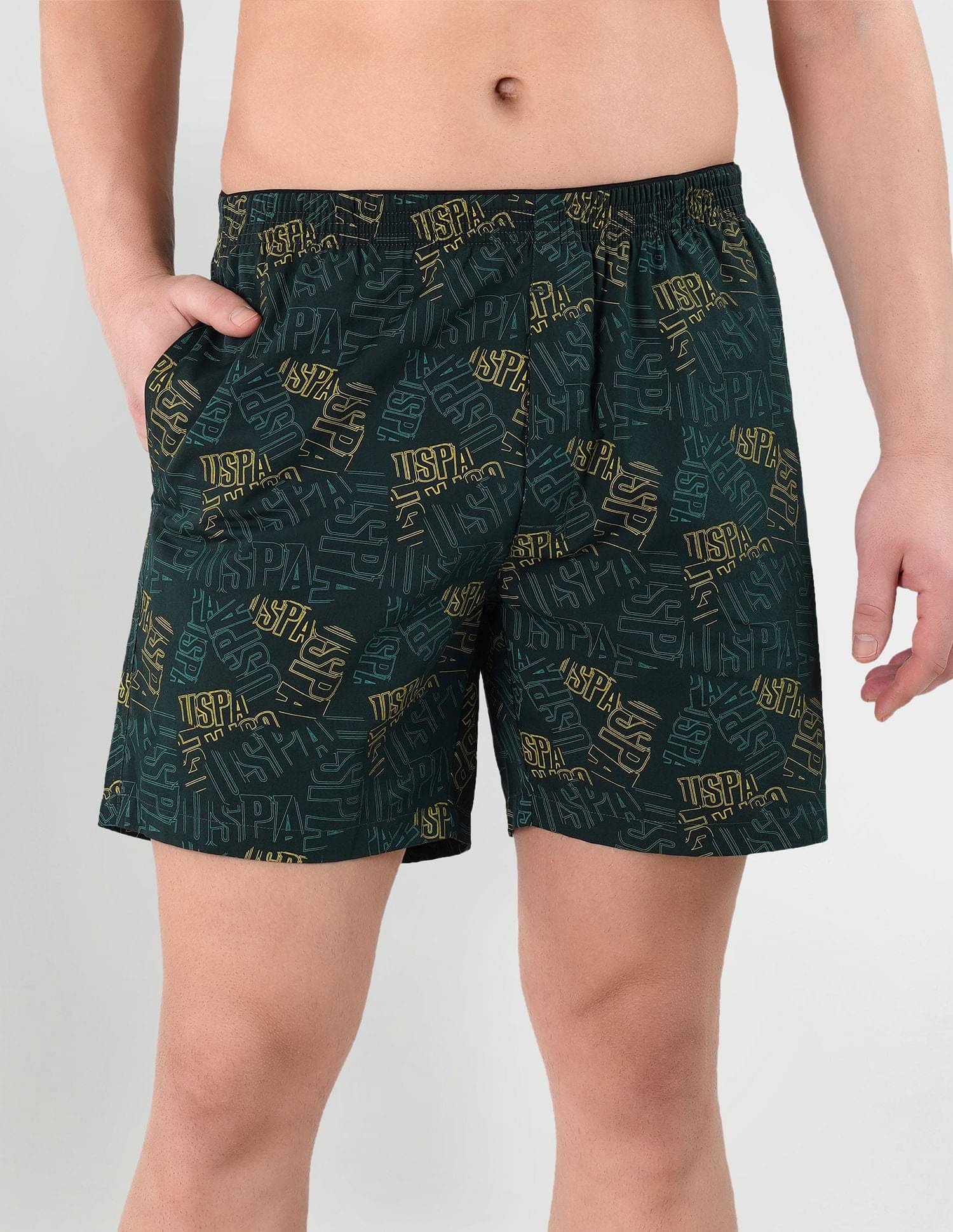     			U.S. Polo Assn. Green Cotton Men's Shorts ( Pack of 1 )