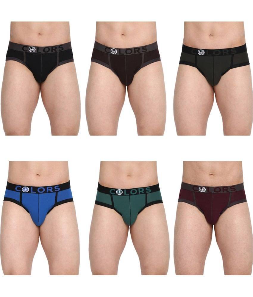 COLORS by Rupa Frontline Multicolor Cotton Men's Briefs ( Pack of 6 ) COLORS by Rupa Frontline Multicolor Cotton Men's Briefs ( Pack of 6 )