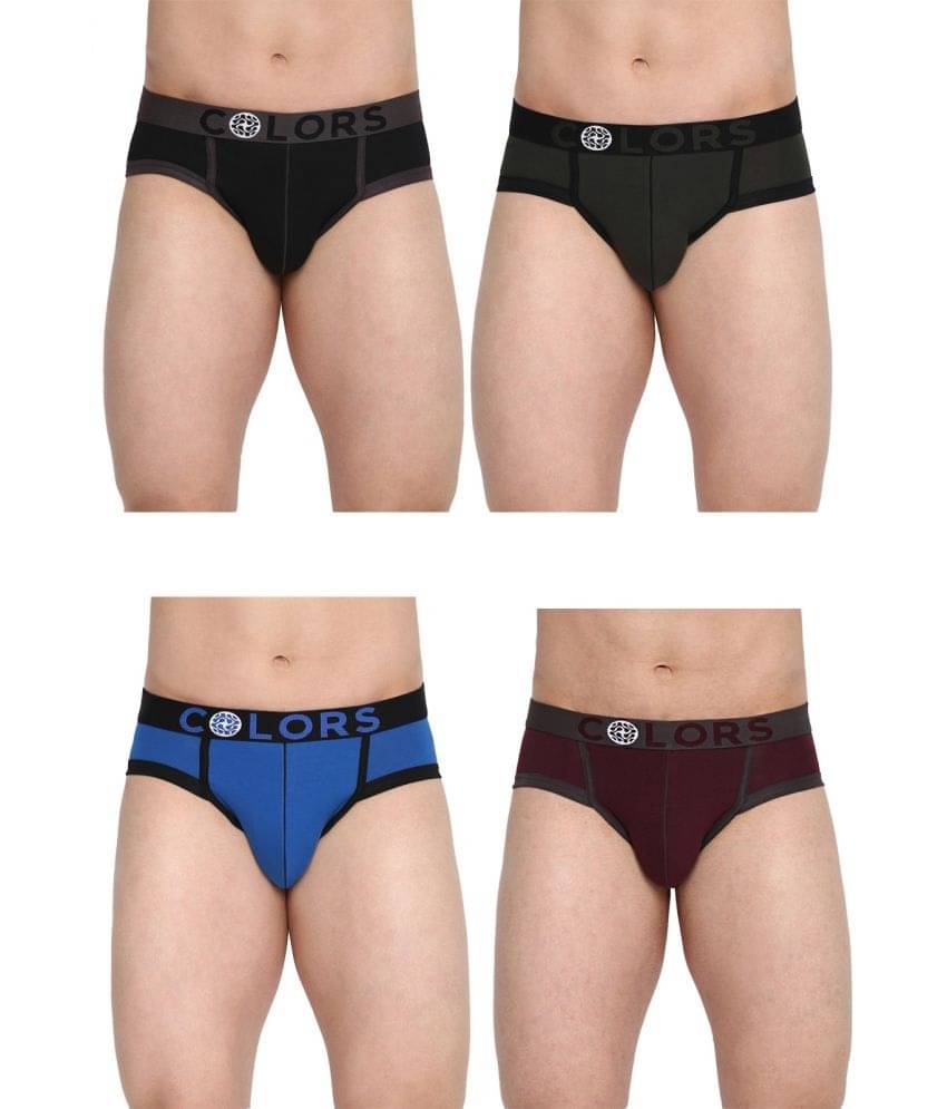 COLORS by Rupa Frontline Multicolor Cotton Men's Briefs ( Pack of 4 )     			COLORS by Rupa Frontline Multicolor Cotton Men's Briefs ( Pack of 4 )
