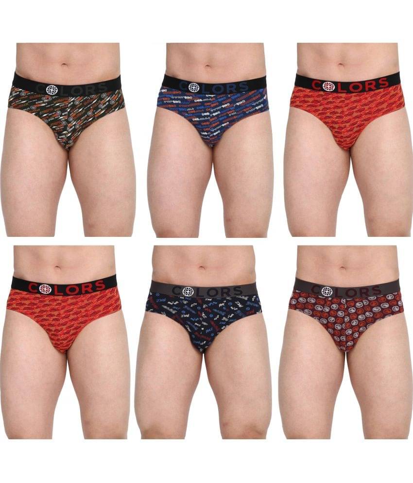 COLORS by Rupa Frontline Multicolor Cotton Men's Briefs ( Pack of 6 )     			COLORS by Rupa Frontline Multicolor Cotton Men's Briefs ( Pack of 6 )