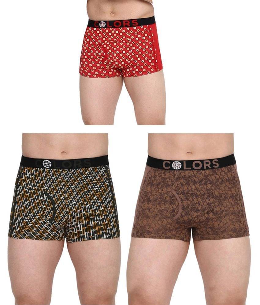 COLORS by Rupa Frontline Multicolor Cotton Men's Trunks ( Pack of 3 )     			COLORS by Rupa Frontline Multicolor Cotton Men's Trunks ( Pack of 3 )