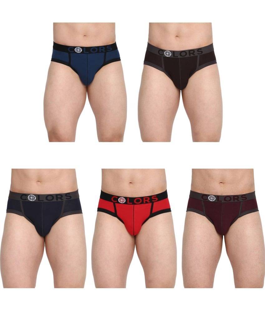 COLORS by Rupa Frontline Multicolor Cotton Men's Briefs ( Pack of 5 ) COLORS by Rupa Frontline Multicolor Cotton Men's Briefs ( Pack of 5 )