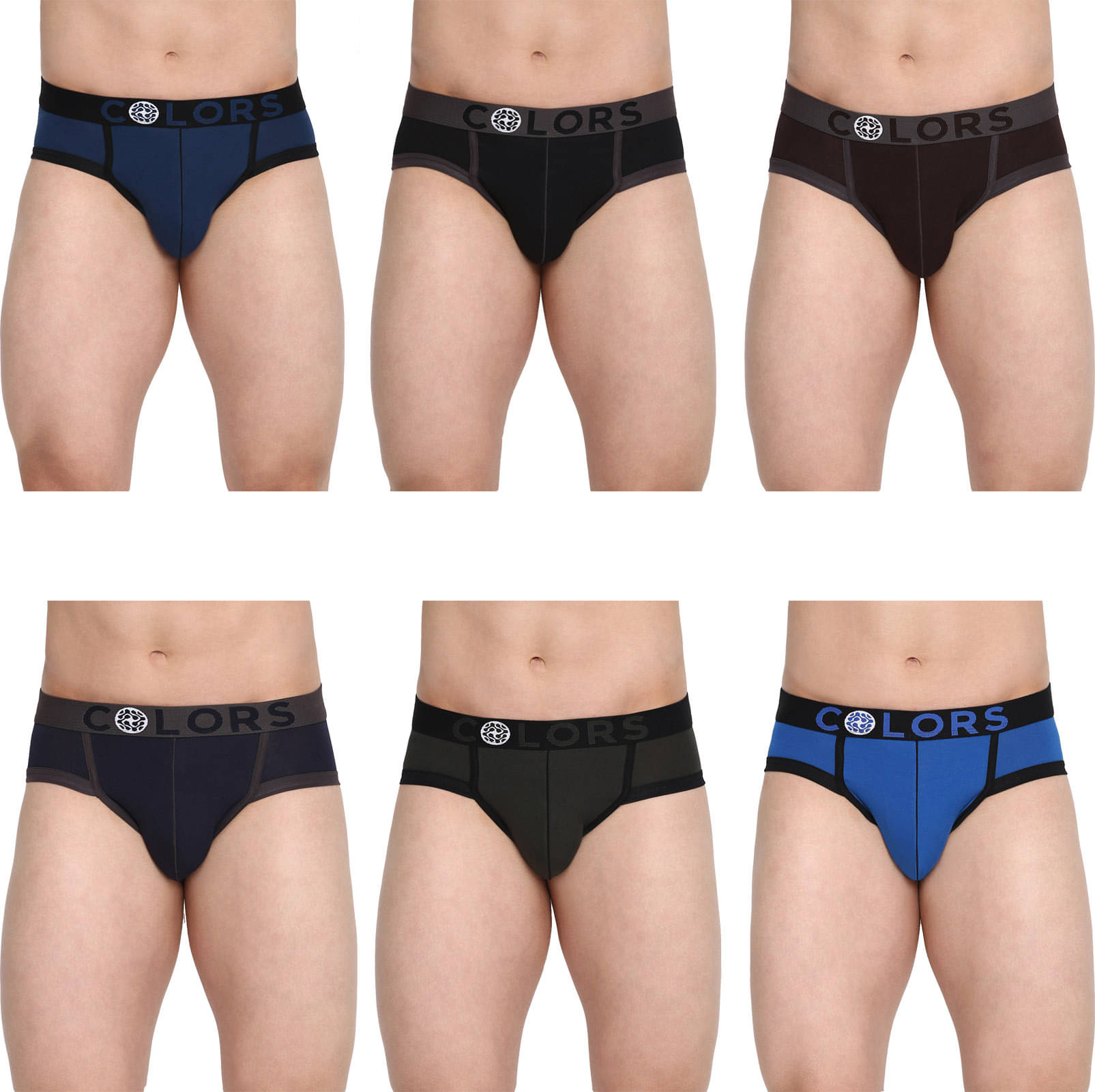 COLORS by Rupa Frontline Multicolor Cotton Men's Briefs ( Pack of 6 ) COLORS by Rupa Frontline Multicolor Cotton Men's Briefs ( Pack of 6 )