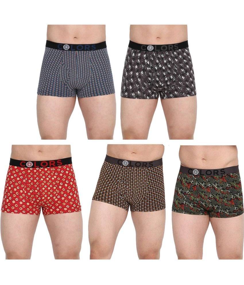 COLORS by Rupa Frontline Multicolor Cotton Men's Trunks ( Pack of 5 ) COLORS by Rupa Frontline Multicolor Cotton Men's Trunks ( Pack of 5 )
