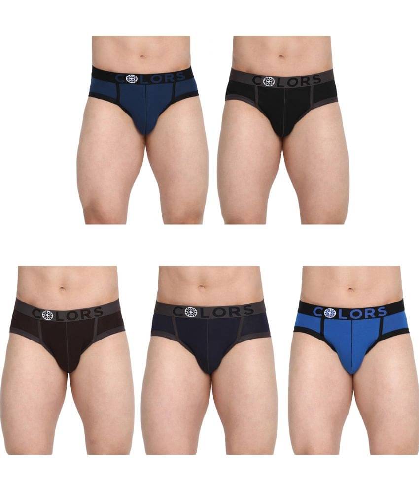 COLORS by Rupa Frontline Multicolor Cotton Men's Briefs ( Pack of 5 ) COLORS by Rupa Frontline Multicolor Cotton Men's Briefs ( Pack of 5 )