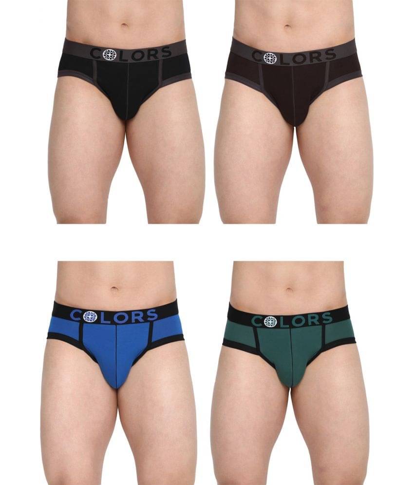 COLORS by Rupa Frontline Multicolor Cotton Men's Briefs ( Pack of 4 ) COLORS by Rupa Frontline Multicolor Cotton Men's Briefs ( Pack of 4 )