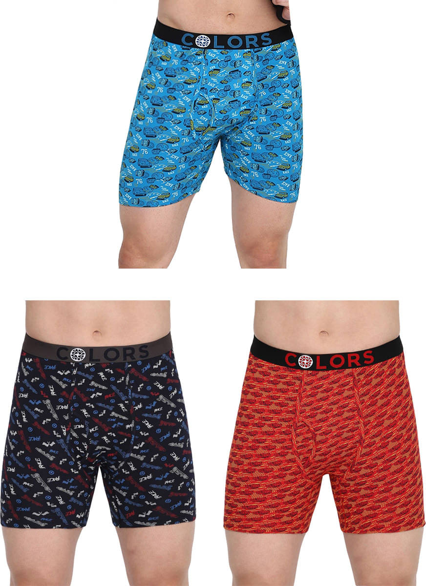 COLORS by Rupa Frontline Multicolor Cotton Men's Trunks ( Pack of 3 )     			COLORS by Rupa Frontline Multicolor Cotton Men's Trunks ( Pack of 3 )