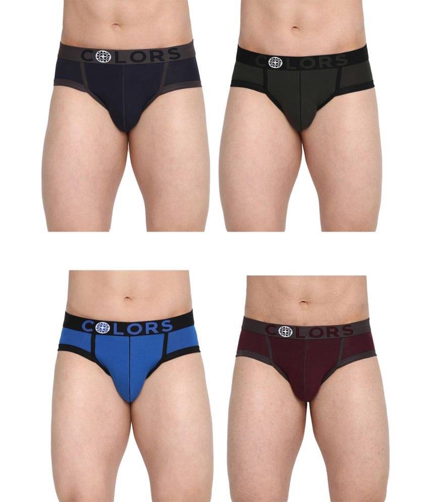 COLORS by Rupa Frontline Multicolor Cotton Men's Briefs ( Pack of 4 ) COLORS by Rupa Frontline Multicolor Cotton Men's Briefs ( Pack of 4 )