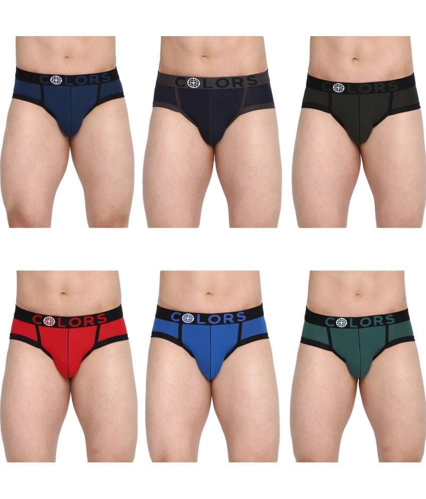 COLORS by Rupa Frontline Multicolor Cotton Men's Briefs ( Pack of 6 ) COLORS by Rupa Frontline Multicolor Cotton Men's Briefs ( Pack of 6 )
