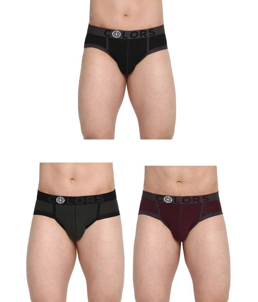 COLORS by Rupa Frontline Multicolor Cotton Men's Briefs ( Pack of 3 )     			COLORS by Rupa Frontline Multicolor Cotton Men's Briefs ( Pack of 3 )