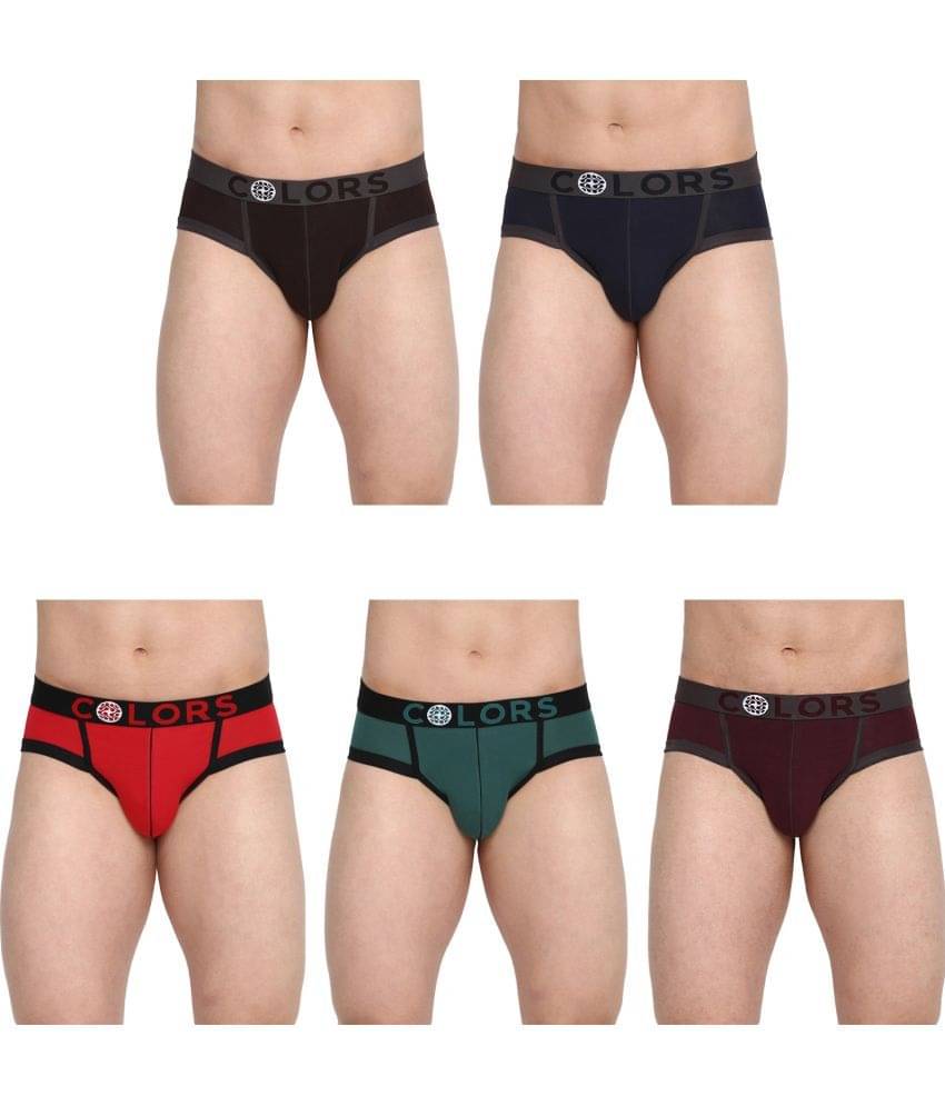 COLORS by Rupa Frontline Multicolor Cotton Men's Briefs ( Pack of 5 ) COLORS by Rupa Frontline Multicolor Cotton Men's Briefs ( Pack of 5 )