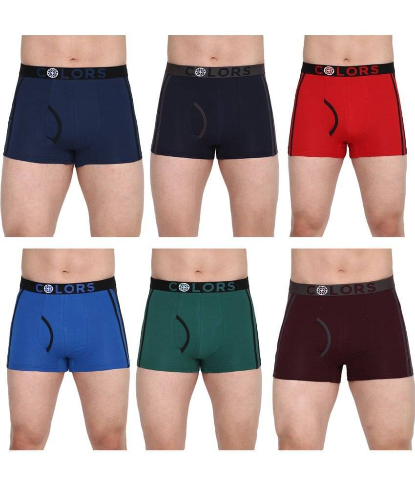 COLORS by Rupa Frontline Multicolor Cotton Men's Trunks ( Pack of 6 ) COLORS by Rupa Frontline Multicolor Cotton Men's Trunks ( Pack of 6 )