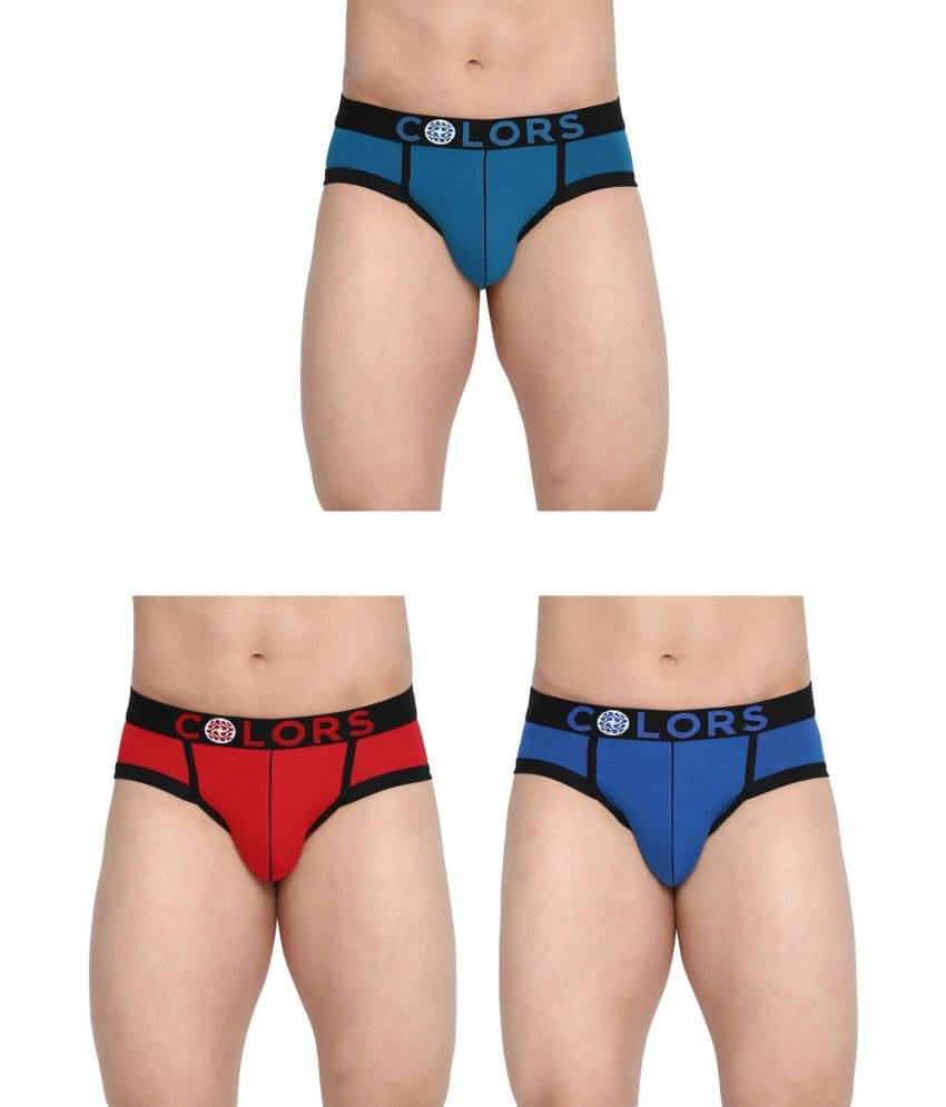 COLORS by Rupa Frontline Multicolor Cotton Men's Briefs ( Pack of 3 ) COLORS by Rupa Frontline Multicolor Cotton Men's Briefs ( Pack of 3 )