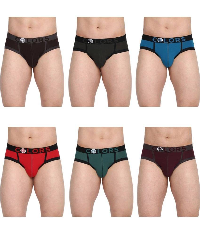COLORS by Rupa Frontline Multicolor Cotton Men's Briefs ( Pack of 6 ) COLORS by Rupa Frontline Multicolor Cotton Men's Briefs ( Pack of 6 )