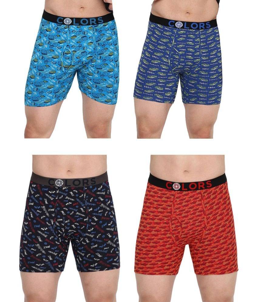 COLORS by Rupa Frontline Multicolor Cotton Men's Trunks ( Pack of 4 ) COLORS by Rupa Frontline Multicolor Cotton Men's Trunks ( Pack of 4 )