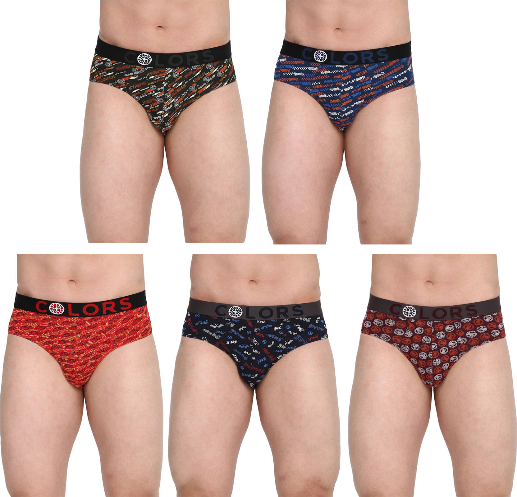    			COLORS by Rupa Frontline Multicolor Cotton Men's Briefs ( Pack of 5 )