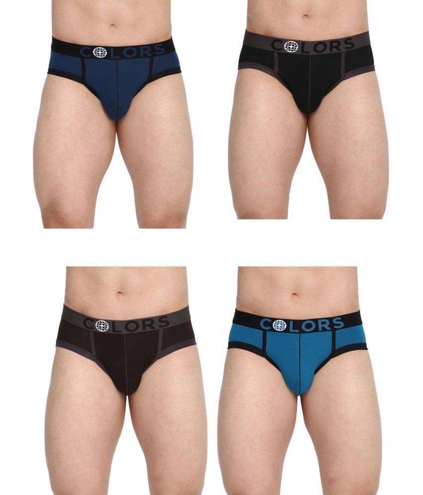 COLORS by Rupa Frontline Multicolor Cotton Men's Briefs ( Pack of 4 ) COLORS by Rupa Frontline Multicolor Cotton Men's Briefs ( Pack of 4 )