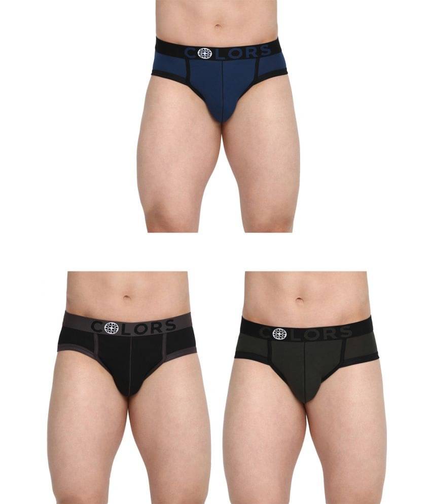     			COLORS by Rupa Frontline Multicolor Cotton Men's Briefs ( Pack of 3 )