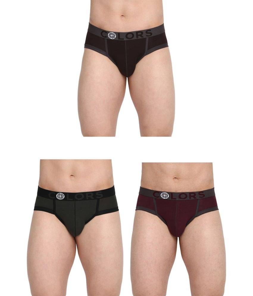 COLORS by Rupa Frontline Multicolor Cotton Men's Briefs ( Pack of 3 ) COLORS by Rupa Frontline Multicolor Cotton Men's Briefs ( Pack of 3 )